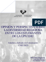 Diversidad religiosa entre estudiantes UPV/EHU
