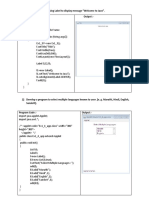 Display Welcome Message Using Label in Java