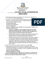 Ll.M. Second Year Admission (2022-2023) : Notice