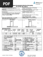 Welding Procedure Specification (WPS) (As Per EN / ISO 15609-1)