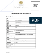 Application FOR Employment: Personal Detail