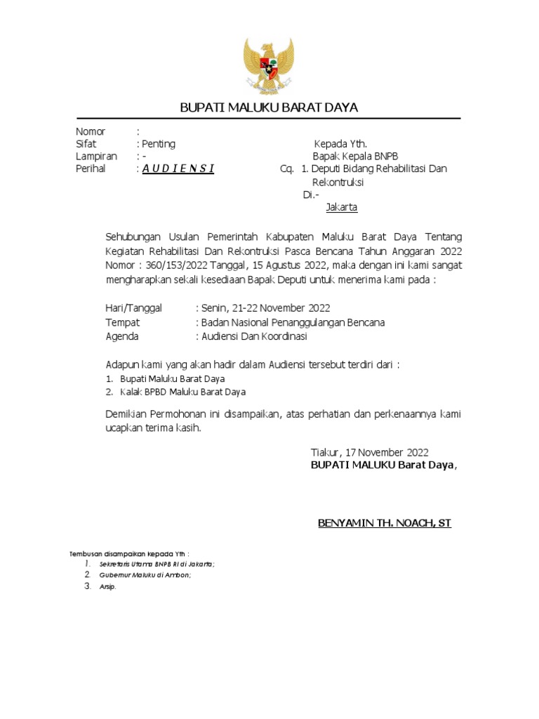Konsep Surat Audence | PDF