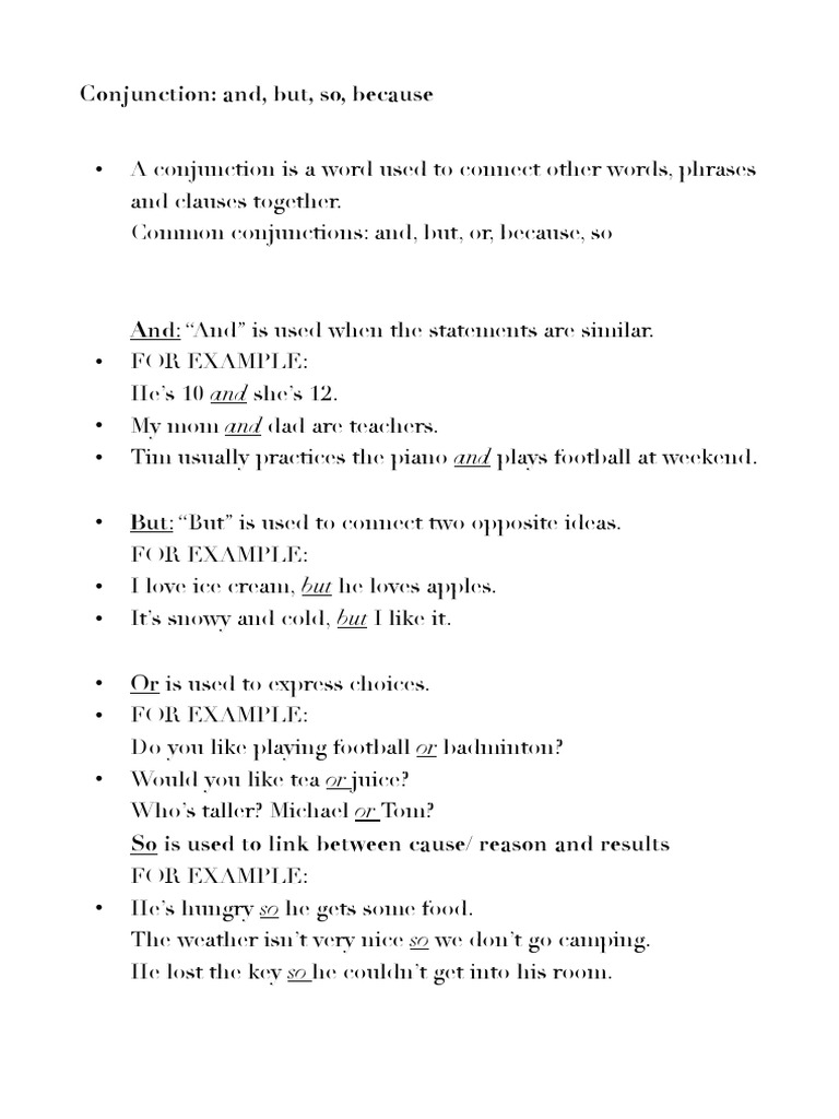 Understanding Conjunctions and Examples | PDF