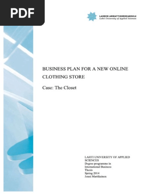 Business plan clothes
