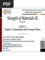 Strength of Materials (I) : Chapter 1: Introductions and Concept of Stress