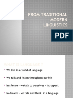 From Traditional - Modern Linguistics