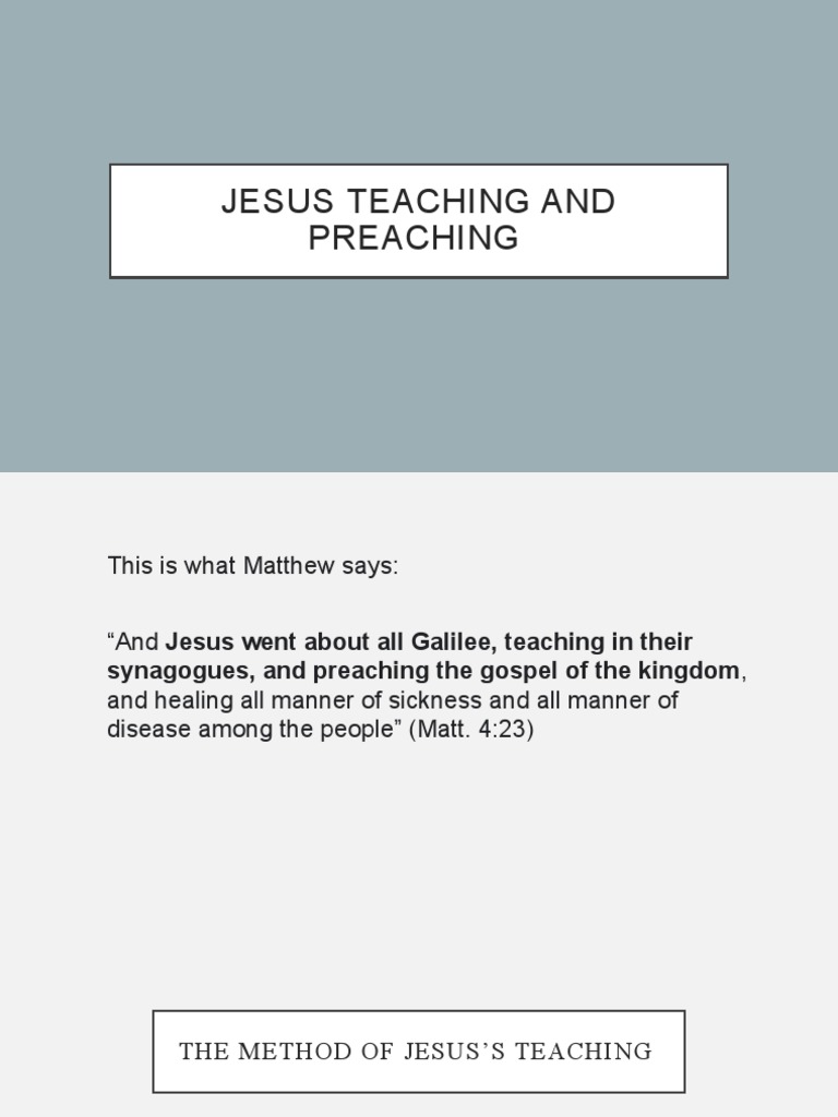 Jesus' Teaching Methods Explained | PDF | Jesus | Beatitudes