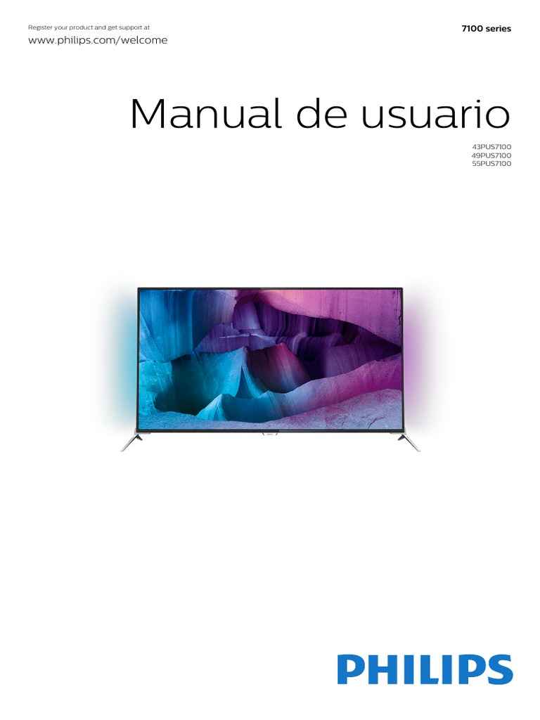 Manual TV Philips 49pus7100 12 Dfu Esp PDF Hdmi Televisión