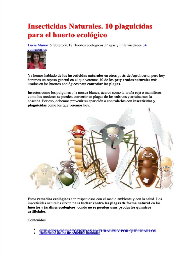 Insecticidas Naturales | PDF | Control biológico de plagas ...