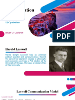 Laswell Communication Model: 12-Cymbeline