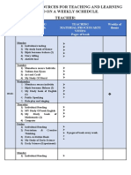 Template Reference Resources For Teaching and Learning Based On A Weekly Schedule