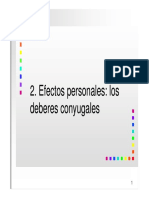 Efectos Personales: Los 2. Efectos Personales: Los Deberes Conyugales Deberes Conyugales