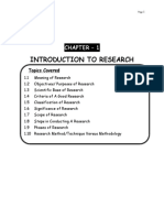 Introduction To Research: Chapter - 1