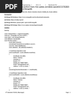 Practical 15: Write Code To Perform Insert, Find, Update, and Delete Operations On Student Database Using Node - Js and Mongodb