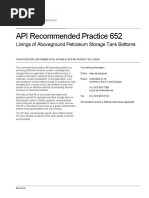 API Recommended Practice 652: Linings of Aboveground Petroleum Storage Tank Bottoms