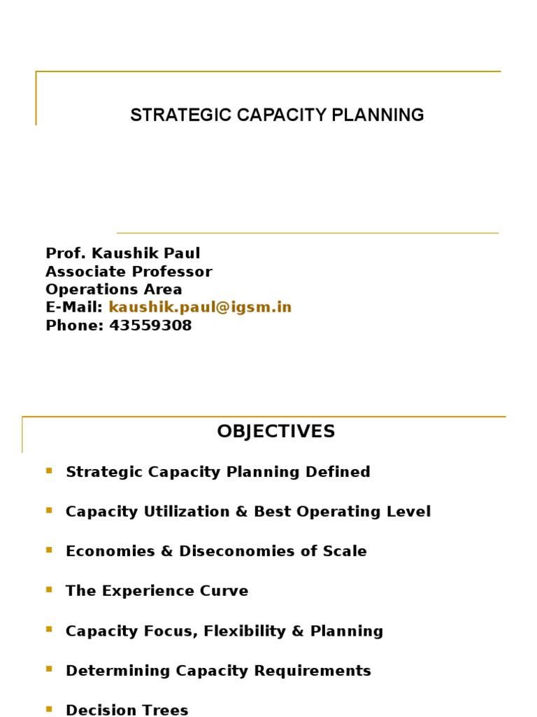 Strategic Capacity Planning Pdf Capacity Utilization Demand