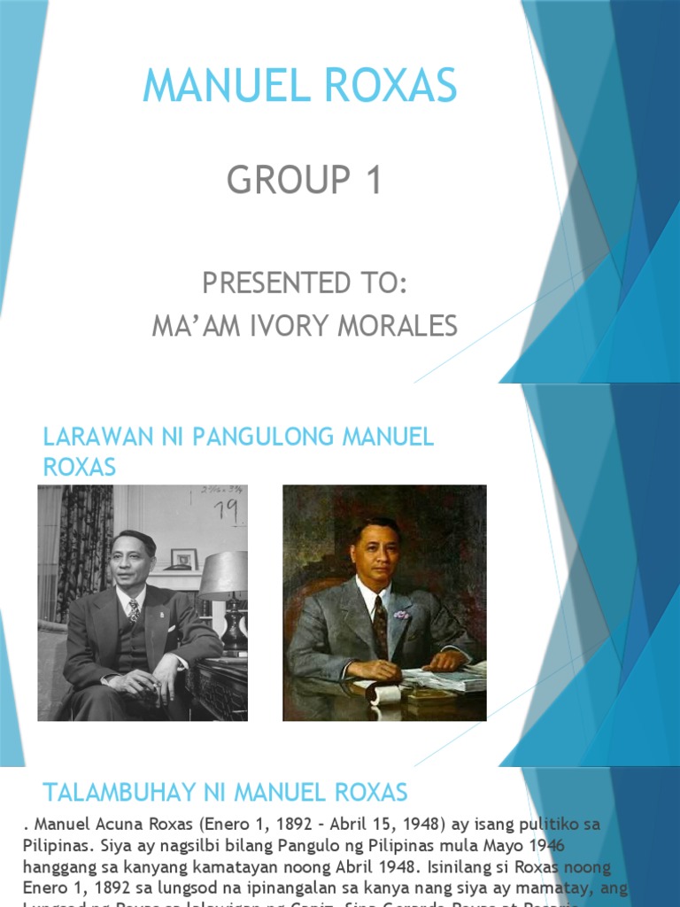 Manuel Roxas: Group 1 | PDF