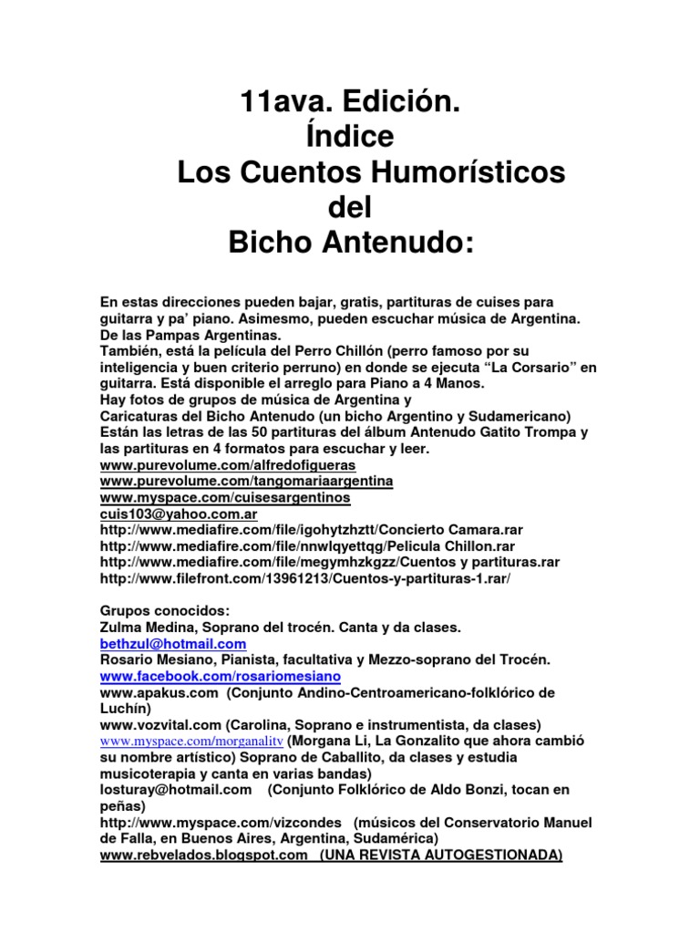 Cuentos Humorísticos del Bicho Antenudo | PDF | Hemisferio cerebral |  Pobreza, image size:768x1024
