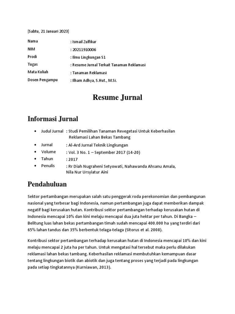 Tugas Resume Jurnal (Perbaikan Absensi) | PDF | Griya & Taman