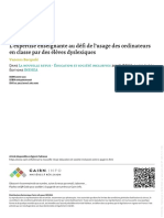 L'expertise Enseignante Au Défi de L'usage Des Ordinateurs en Classe Par Des Élèves Dyslexiques