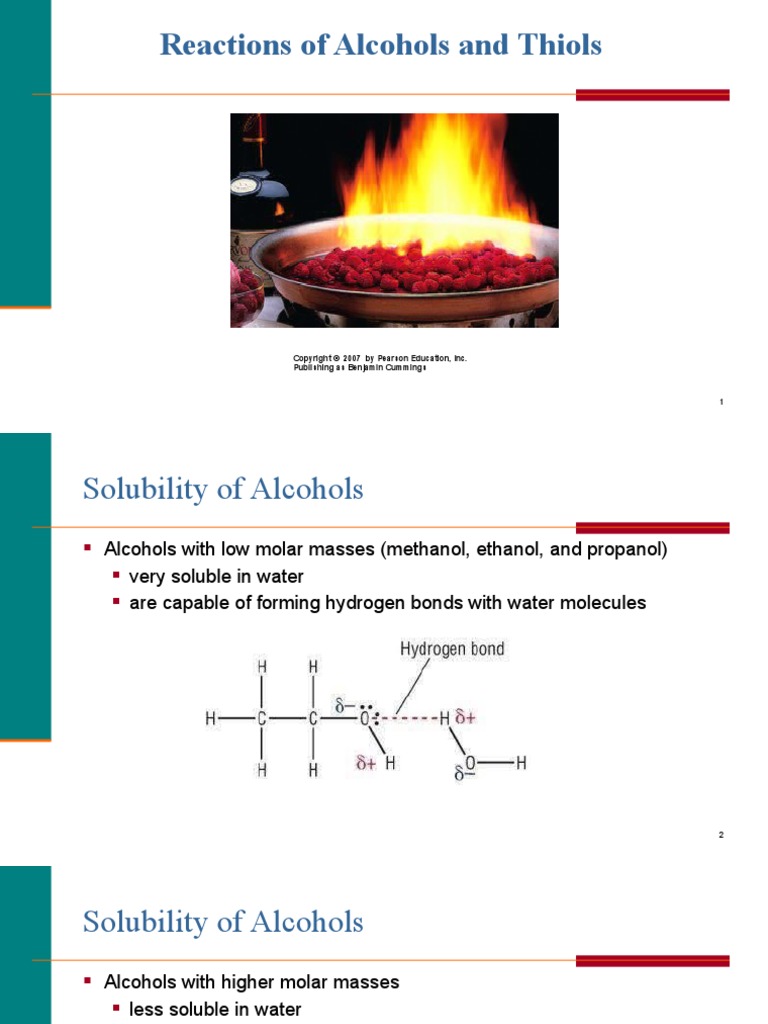 3B Reactions of Alcohols and Thiols | PDF | Ethanol | Alcoholic Beverages