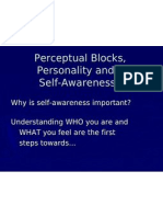 Perceptual Blocks, Personality and Self-Awareness