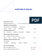 Model questions-English exam topics