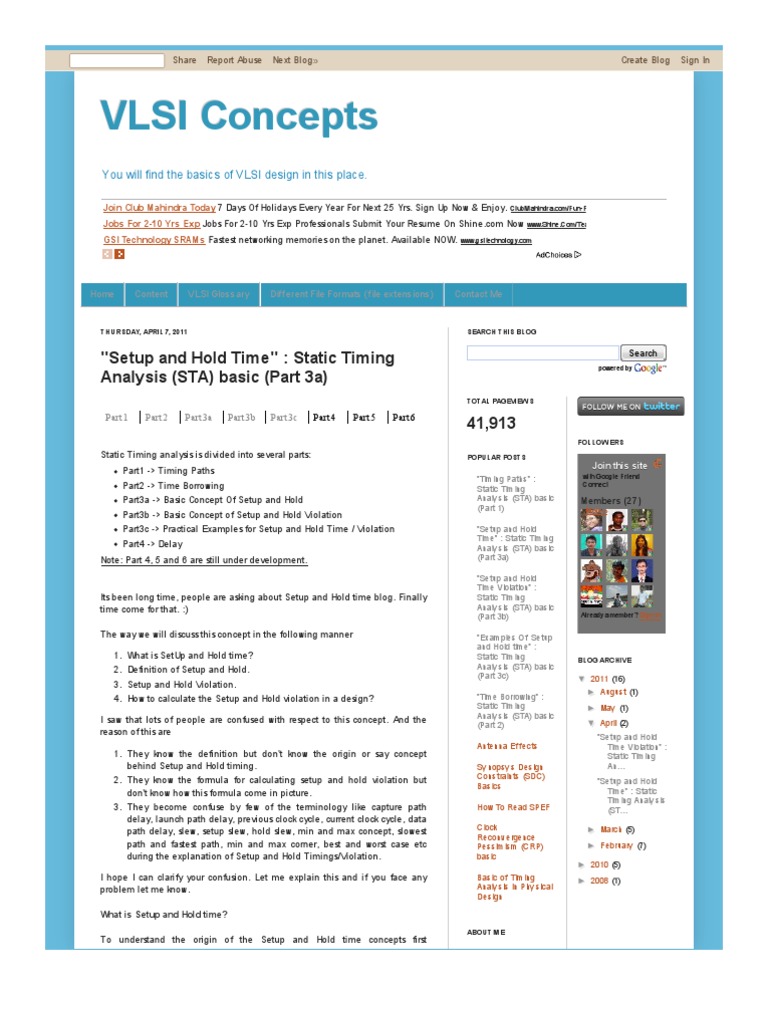 Setup and Hold Time Static Timing Analysis (STA) Basic (Part 3a