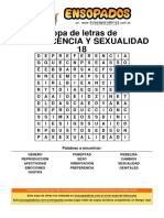 Sopa de Letras de Adolescencia y Sexualidad - 18