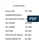 Merluza K$ 350: Precios de Congelados