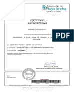 Certificado Alumno Regular: Secretaría de Estudios