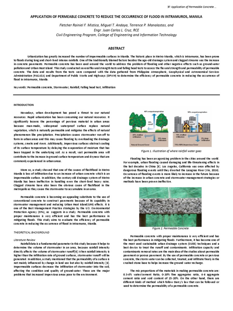 Permeable Concrete for Flood Mitigation in Intramuros | PDF ...