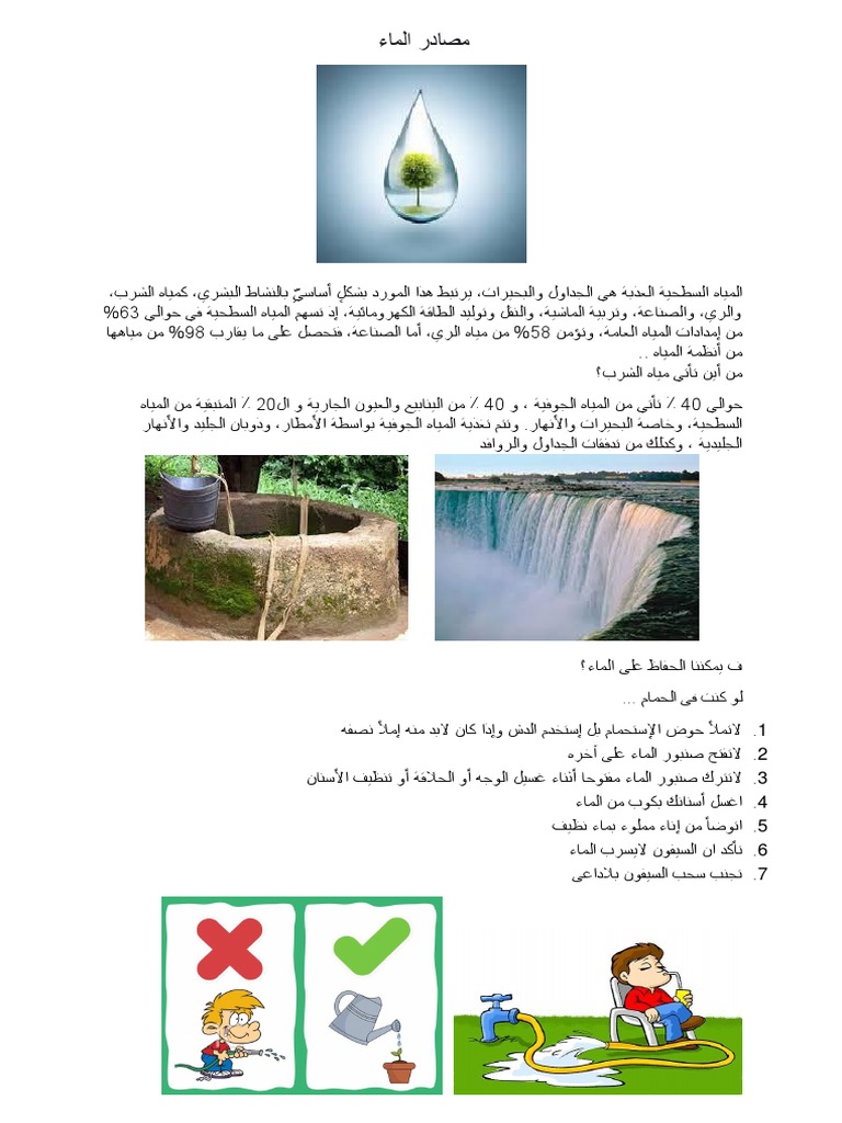 مصادر الماء | PDF
