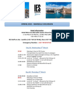 Spring 2022 - Marseille Excursion Itinerary