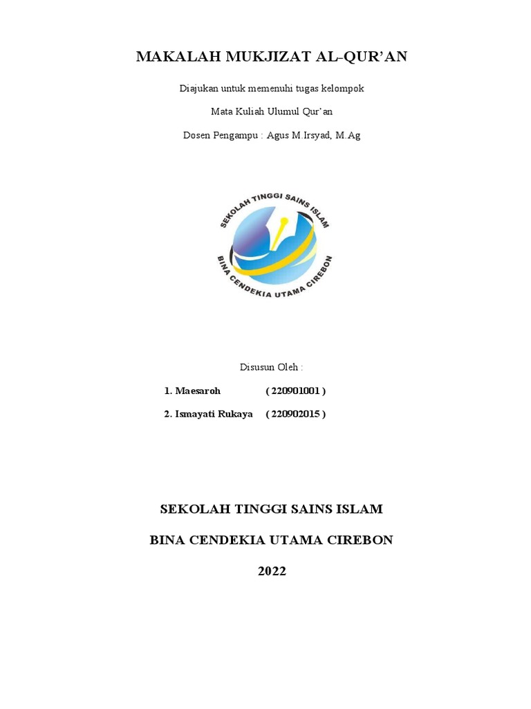 Makalah Mukjizat Al | PDF