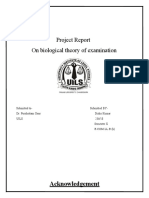 Project Report on biological theory of examination