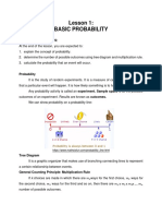 Lesson 1: Basic Probability: Learning Objectives