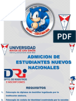 Admision de Nuevos Estudiantes 098907