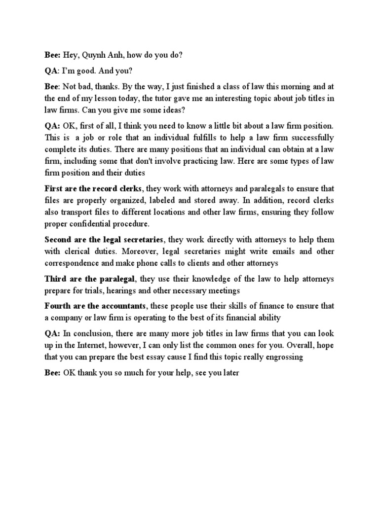 Job Titles in Law Firms PDF