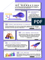 Infografía Empresa Marketing Redes Sociales Iconos 3D Corporativa Turquesa Lila