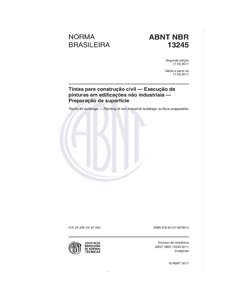 NBR 13245 - 2011 - Tintas para Construcao Civil | PDF