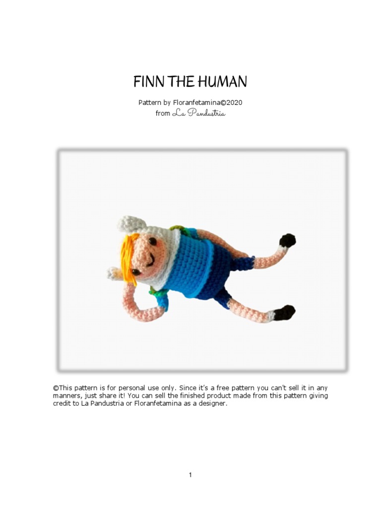 Finn The Human - Pattern by La Pandustria© | PDF | Crochet | Clothing