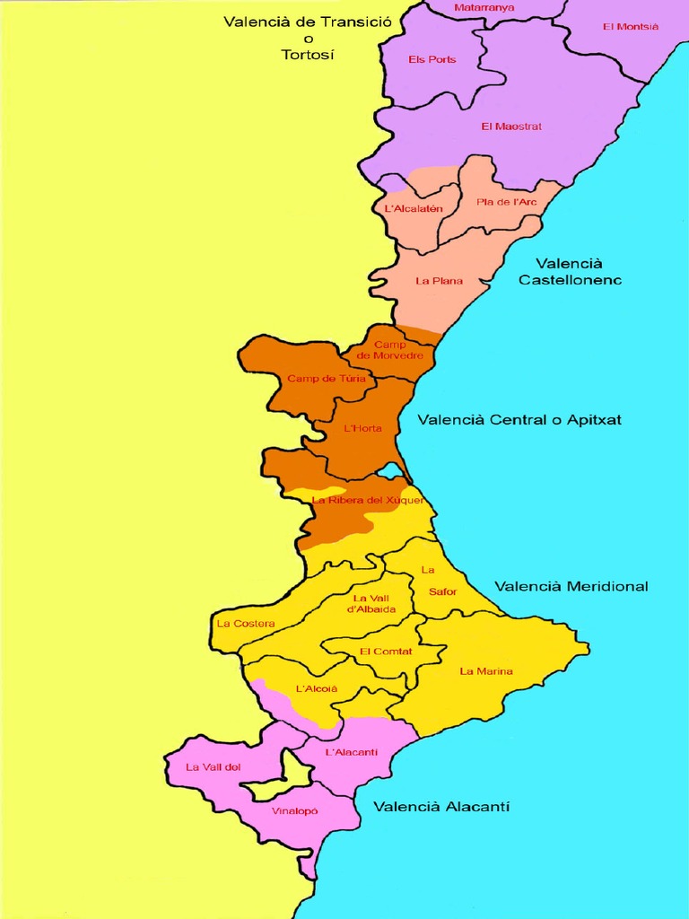 Mapa Subdialectes Del Valencià | PDF