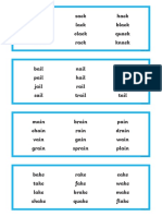 Rime Word List Word Cards