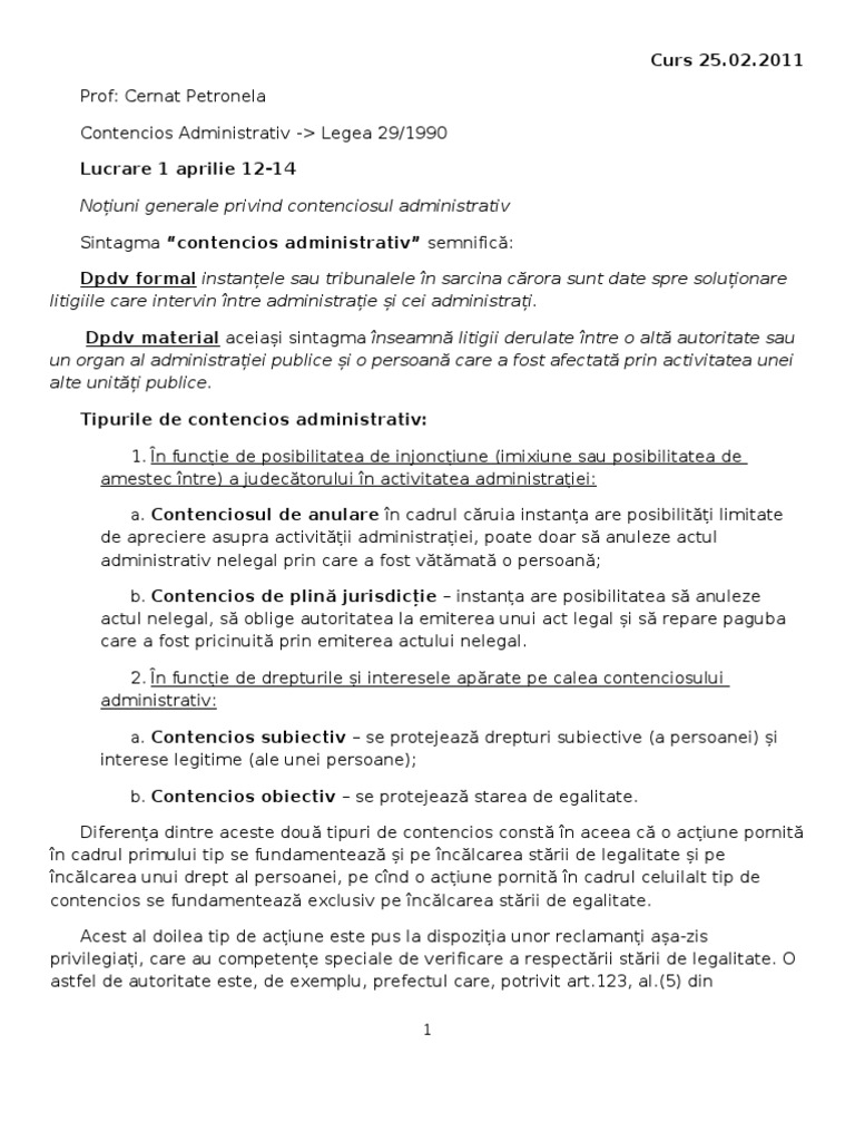 Curs Contencios Administrativ
