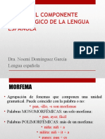 Tema 2. El Componente Morfológico de La Lengua Española