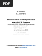 101 Investment Banking Interview Questions & Answers: Ca Monk'S