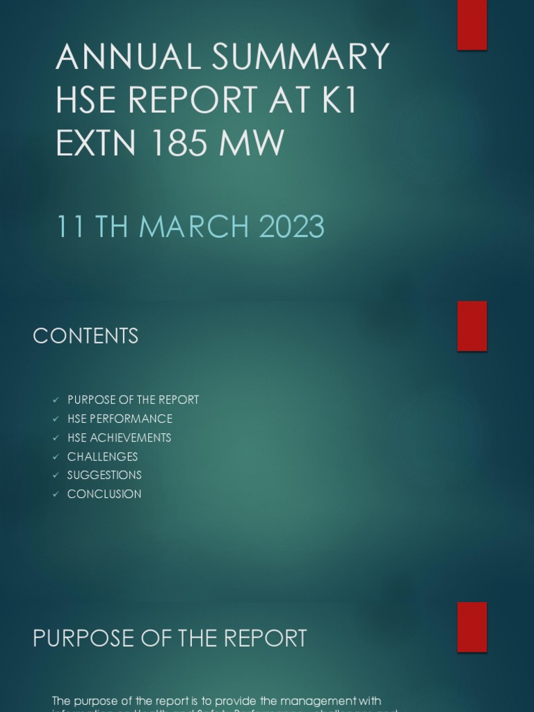 Annual HSE Performance Summary 2023 | PDF