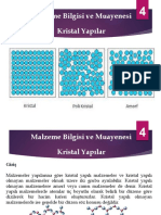 Malzeme Bilgisi Ve Muayenesi Kristal Yapılar