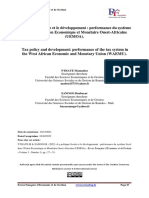 La Politique Fiscale Et Le Développement: Performance Du Système Fiscal Dans L'union Economique Et Monétaire Ouest-Africaine (UEMOA)